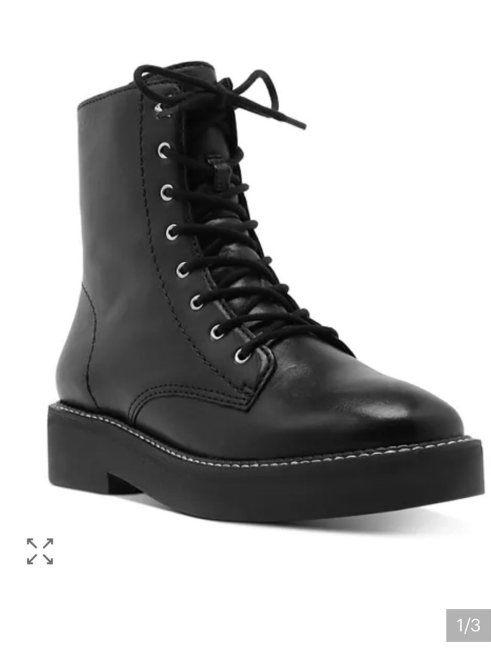 SCHUTZ Abeli Combat Boots Black Leather size 6.5M  EUC